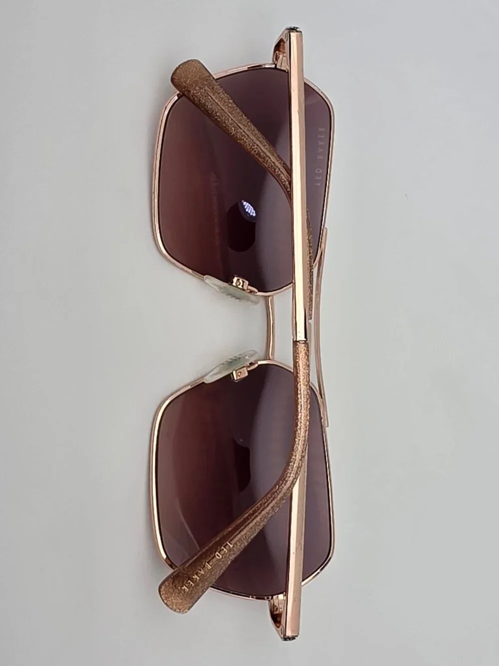 Ted Baker TWS254 Rose Gold Glitter Frame Purple Gradient Lens Aviator Sunglasses